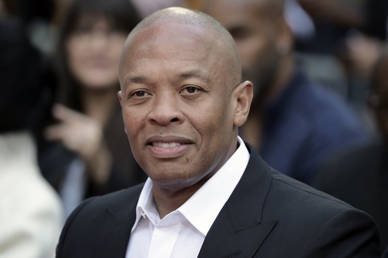 FILE - Dr. Dre attends a hand and footprint ceremony honoring Quincy Jones on Nov. 27, 2018, in Los Angeles. In a social media post late Tuesday, Jan. 5, 2021, Dr. Dre said he will be “back home soon” after the music mogul received medical treatment at a Los Angeles hospital for a reported brain aneurysm. (Photo by Richard Shotwell/Invision/AP, File)