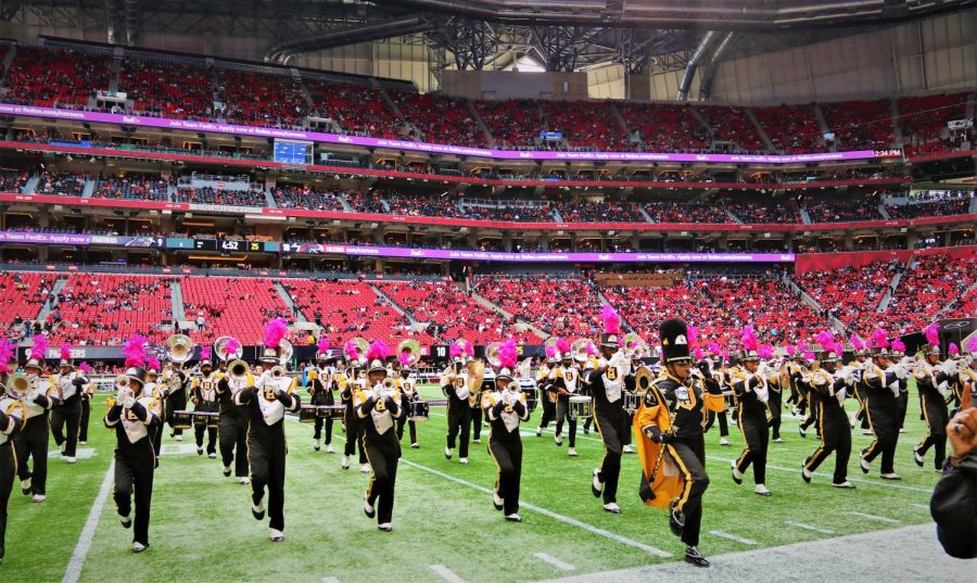 Once again, the Marching Hornets returned to Mercedes Benz Stadium to perform halftime for the Atlanta Falcons halftime show. This is not the first time the Hornets have performed at a NFL game.