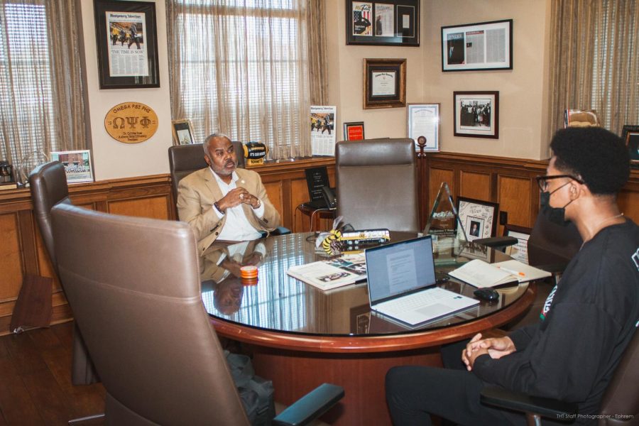 Editor-in-Chief Micah Sanders takes a minute from his busy schedule to talk to the chief executive officer of Alabama State University President Quinton T. Ross, Jr., Ed.D., about his vision and accomplishments for the 154-year-old Alabama State University.