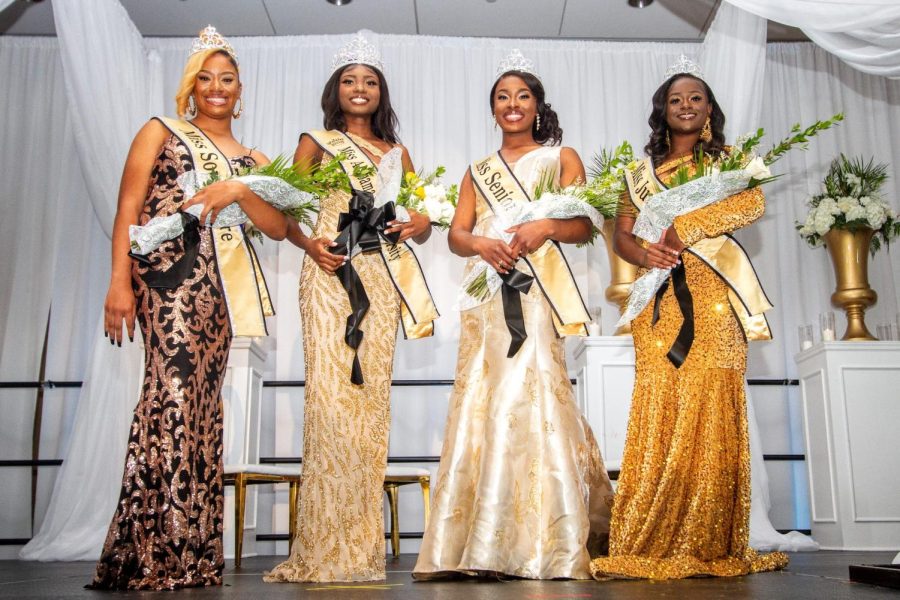 (L-R) Aaliyah Thomas, Miss Sophomore 2023-24, Kayla Edwards, Miss Alabama State University 2023-24, Dreayna Morgan, Miss Senior 2023-24, and Ferrin Lewis, Miss Junior 2023-24 were selected by a panel of judges and student votes to represent the university next year.