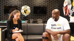 The Hornet Tribune reporter/writer Claudia Gillum takes a moment to interview Coach Fred Franklin about upcoming intramural activities that will be offered during the fall semester.
