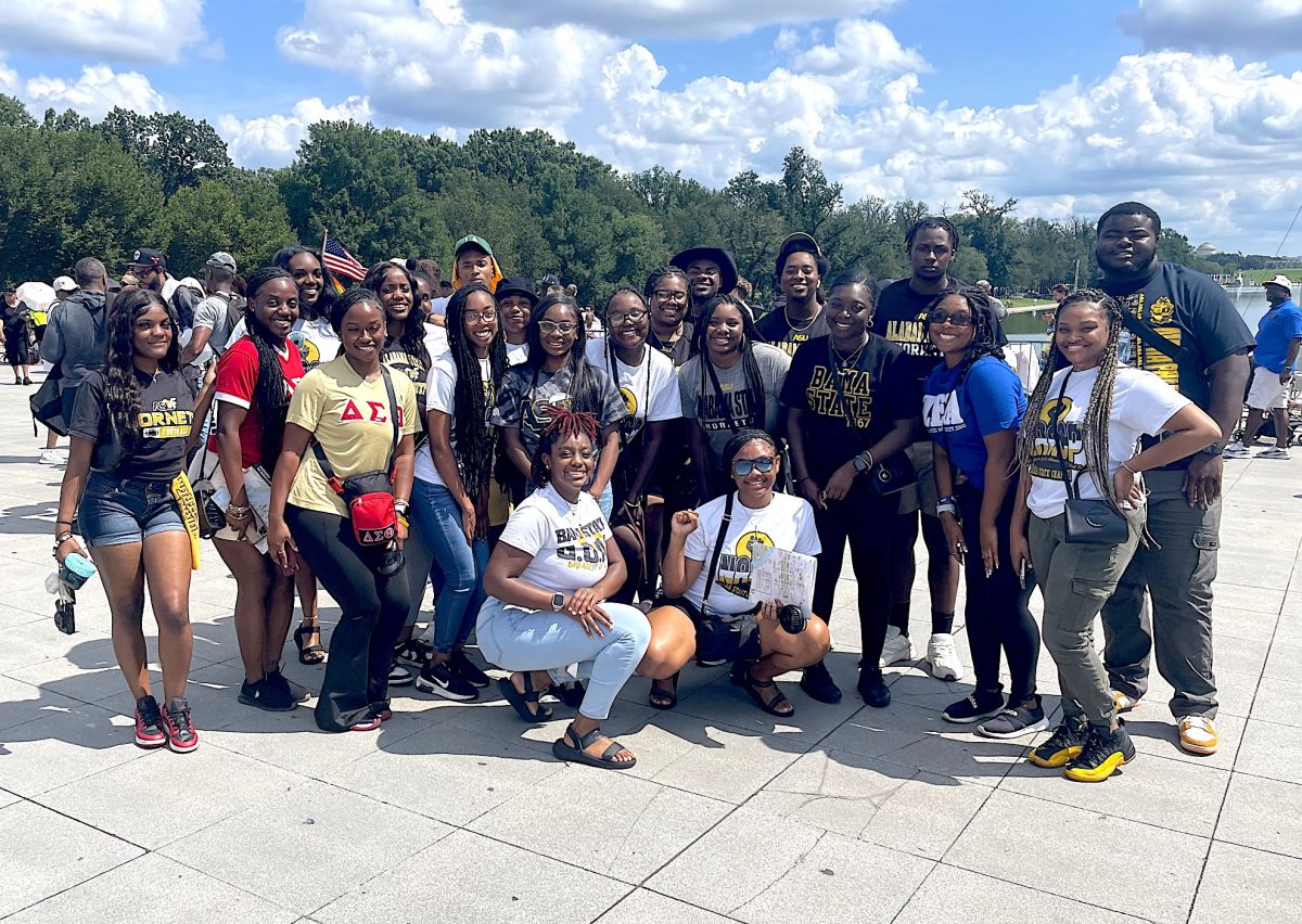 Alabama State University was well represented in Washington, D.C. as students from across campus traveled to the 60th anniversary of the March on Washington.  Led by junior biology-pre-health major Eldric Coleman, the students were able to attend the ceremony.