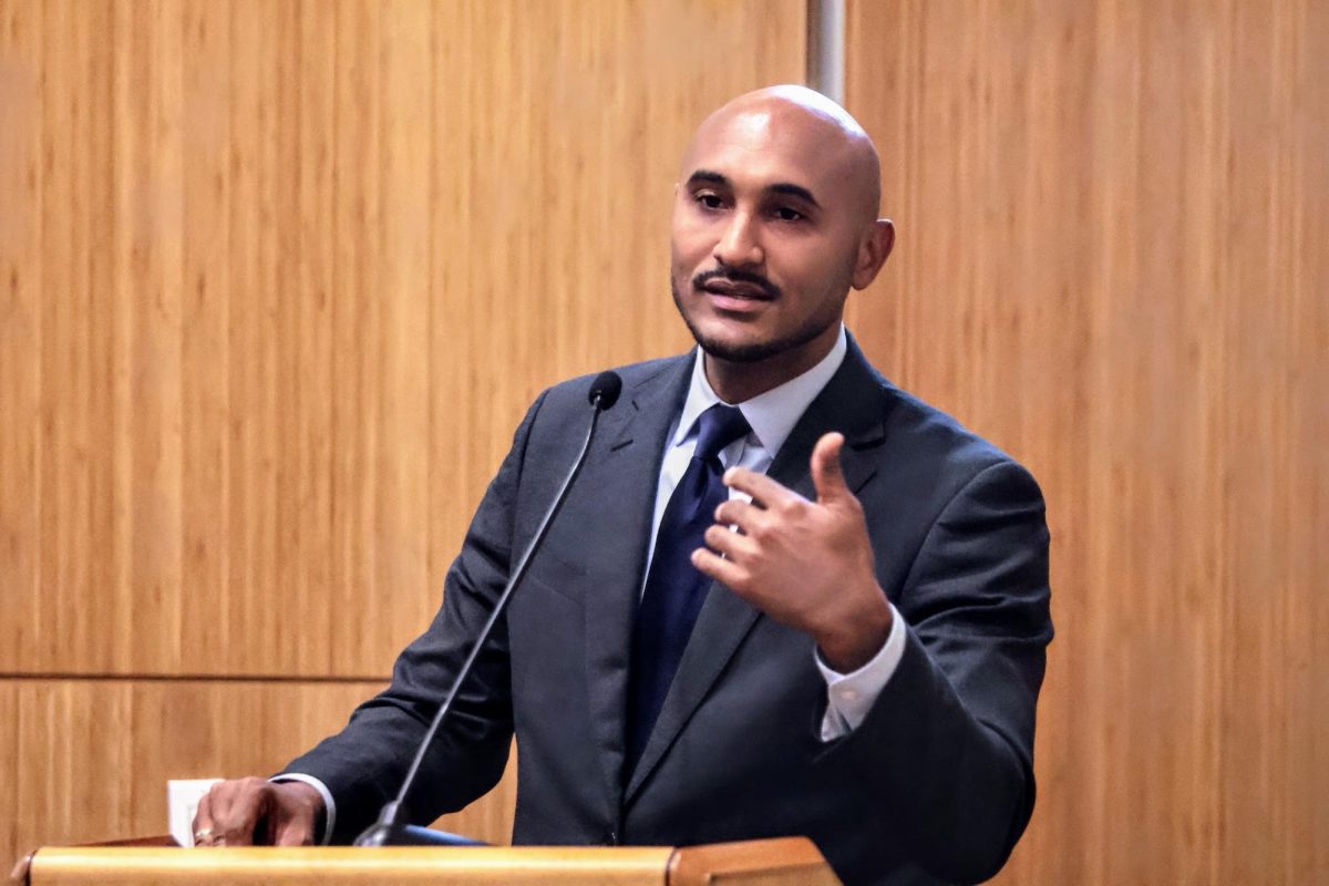 Newly elected U.S. House of Representative Shomari Figures  conducts a town hall meeting with constitutents in the second Congressional District, where some audience members expressed displeasure with what is going on in D.C.