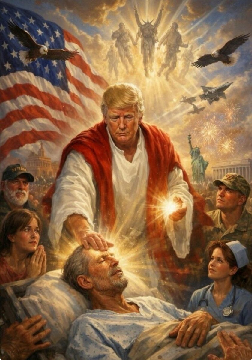 A post on U.S. President Donald Trump's Truth Social account depicts an AI-generated image of himself apparently as Jesus posted on April 12, 2026.  @realDonaldTrump/Truth Social/Handout via REUTERS